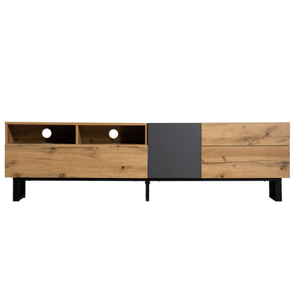 US Local Modern TV Stand For 80'' TV, Double Storage, Media Console, Entertainment Center