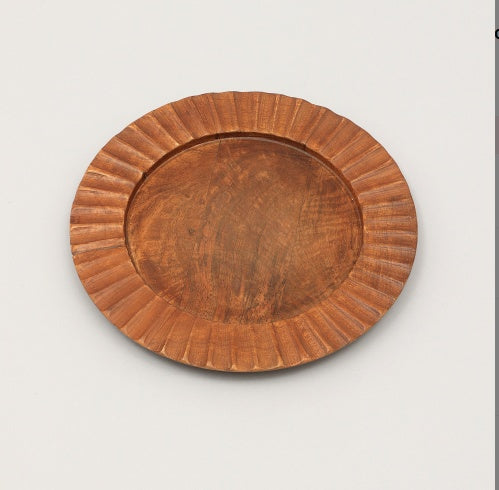 US Local Handcrafted 13 Wood Charger Plate   Wooden Dinning Placemat Artisan Wood Tableware