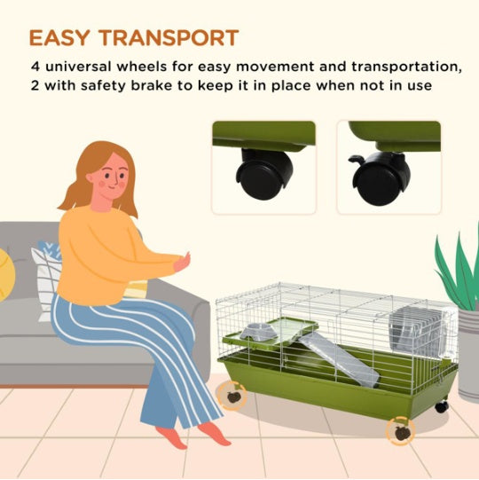 US Local Small Animal Cage, Rolling Bunny Cage, Guinea Pig Cage
