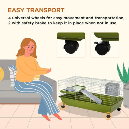 US Local Small Animal Cage, Rolling Bunny Cage, Guinea Pig Cage