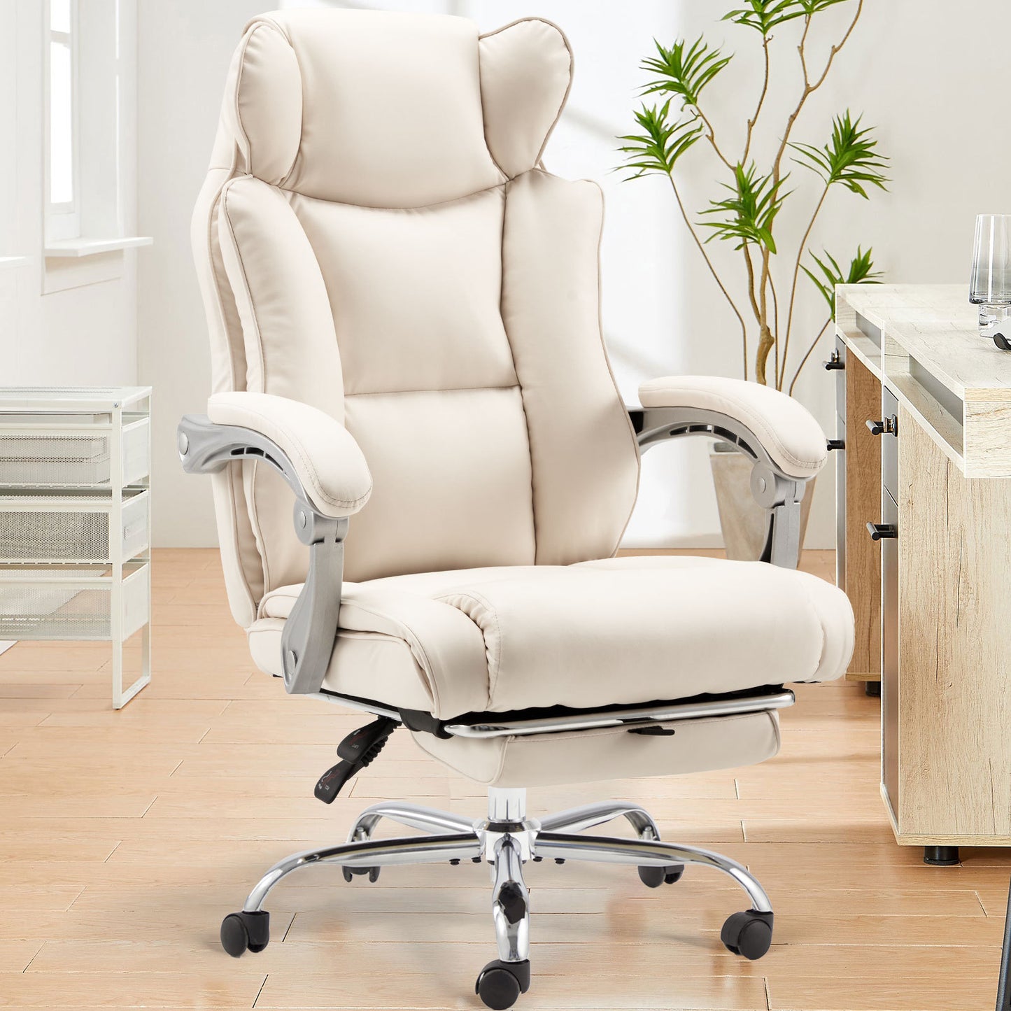 US Local Office Desk Chair With Foot Rest Tall And Big 300LB