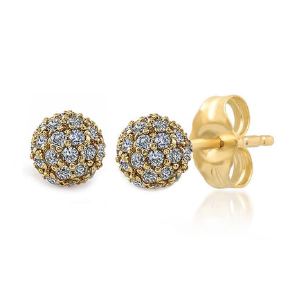 Fashion Personality Exquisite Rhinestone Zircon Multicolor Round Studs
