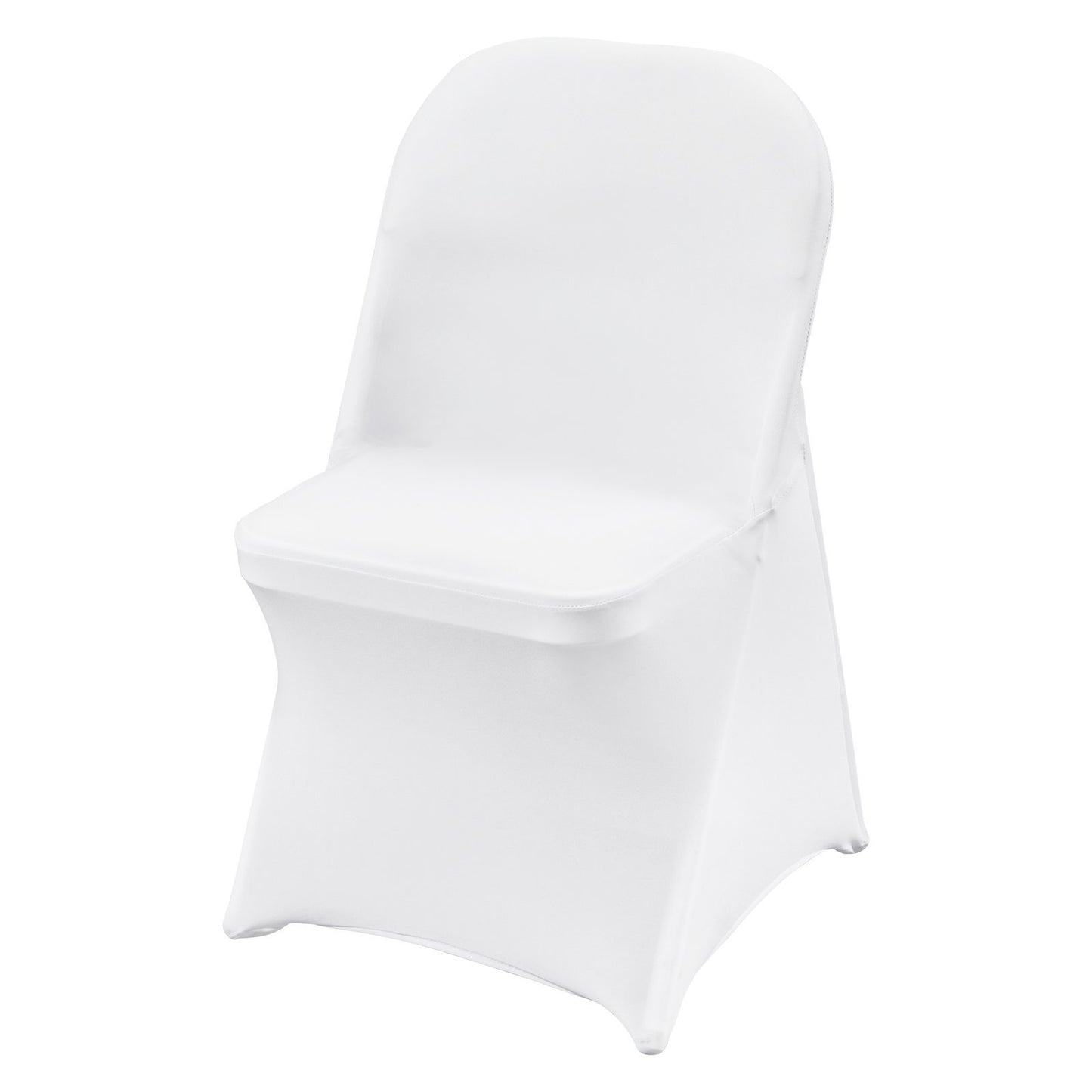 US Local VEVOR White Stretch Spandex Chair Covers - 12 PCS, Folding Kitchen Chairs Cover, Universal Washable Slipcovers Protector, Removable Chair Seat Covers, For Wedding Party Dining Room Banquet Event