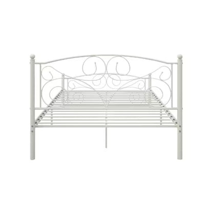 US Local Full Size Unique Flower Sturdy System Metal Bed Frame With Headboard And Footboard