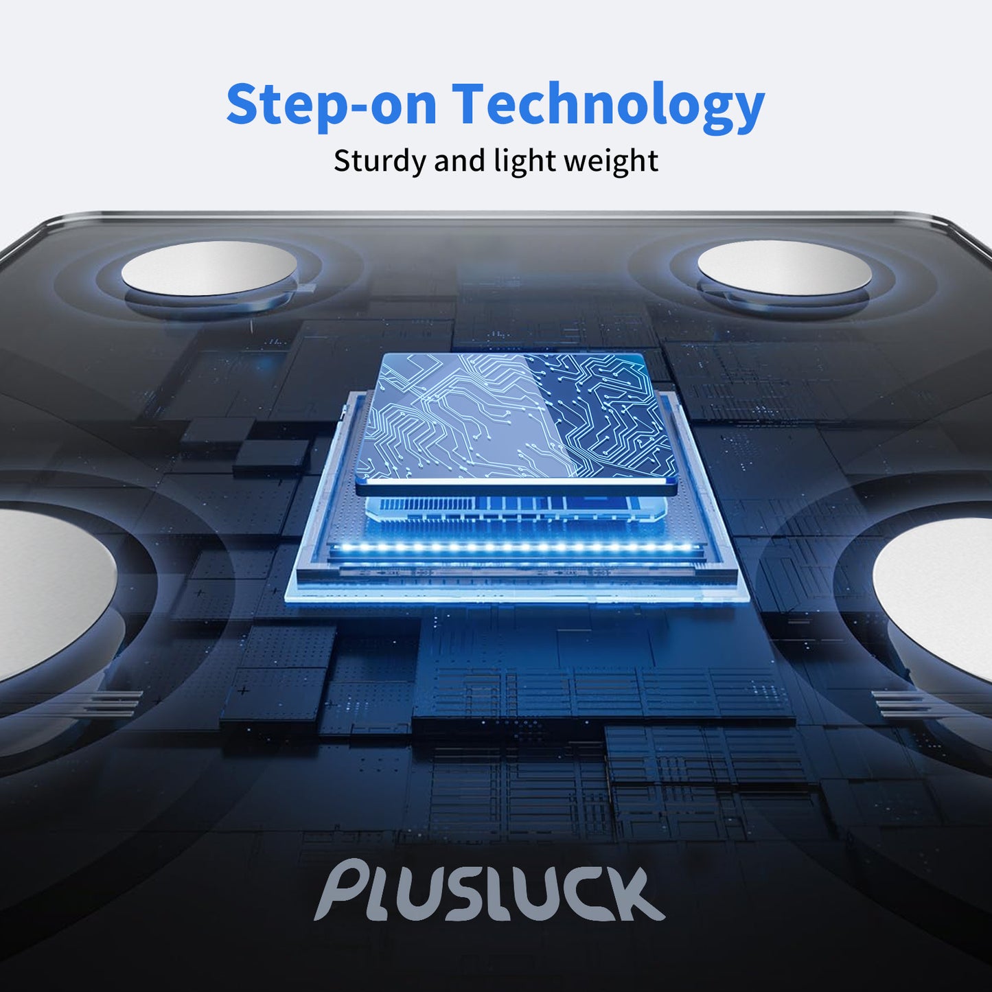 US Local PLusluck Smart Scale, Digital Bathroom Scale BMI Weighing Body Fat Scale, Body Composition Monitor Health Analyzer -with Smartphone App