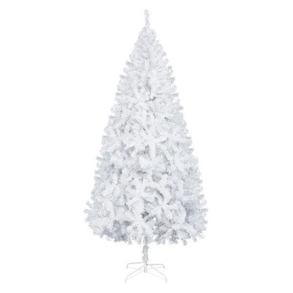 US Local 7FT White Christmas Tree With 950 Branches - Premium Artificial Spruce Hinged Snowy Solid White Christmas Tree Lightweight And Easy To Assemble With Christmas Tree Metal Stand