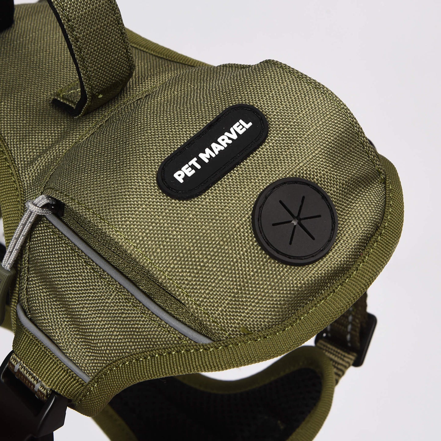 US Local PETMARVEL High-Perfomance Tactical Dog Harness With Poop Bag Holder, No Pull Front Clip & Metal Buckles, Brown S