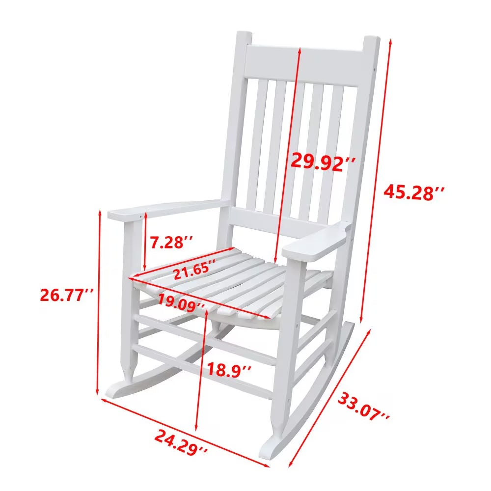 US Local Wooden Porch Rocker Chair WHITE