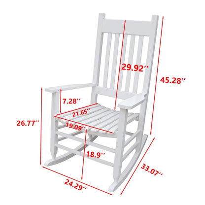 US Local Wooden Porch Rocker Chair WHITE