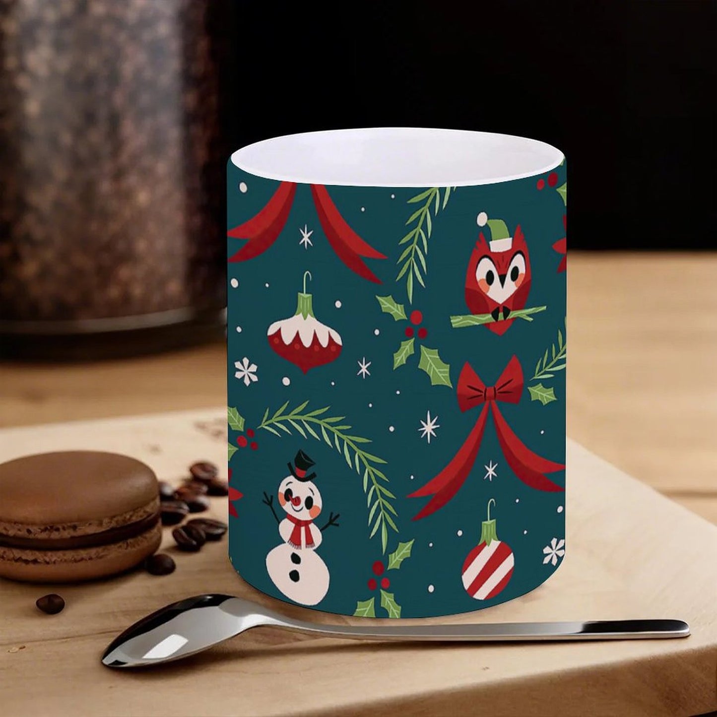POD US Local White mug with full print, Christmas Snowman Gift 0058