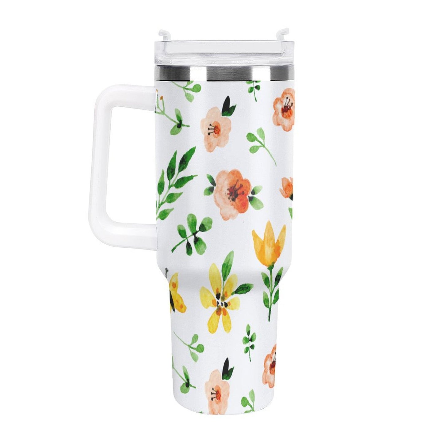 PHDT00454 POD US Local Tumbler 40 oz Large Capacity Car Cup Spring, Watercolors, Flowers