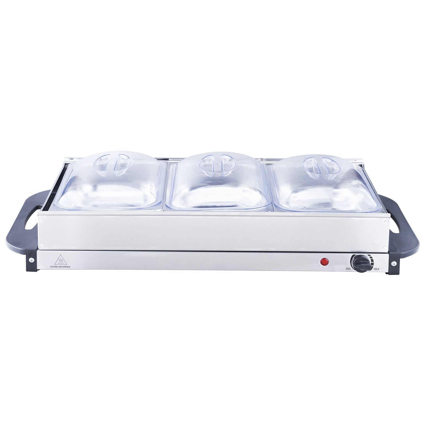 Electric Buffet Server Food Warmer, 25.6 X 15 Portable Stainless Steel Chafing Dish Set With Temp Control & Oven-Safe Pan, Perfect For Catering, Parties, Events, Entertaining, Silver, ETL