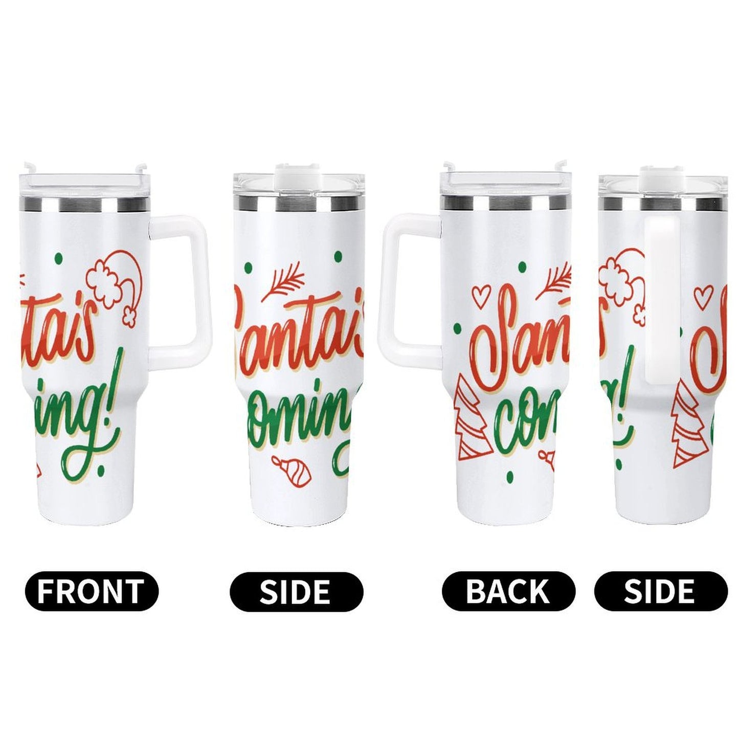 PHDT00088 POD US Local Tumbler 40 oz Large Capacity Car Cup Christmas Santais