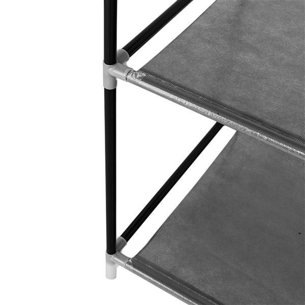 US Local 16 Tube Non-woven Fabric Wardrobe With 4 Layers And 6 Compartments