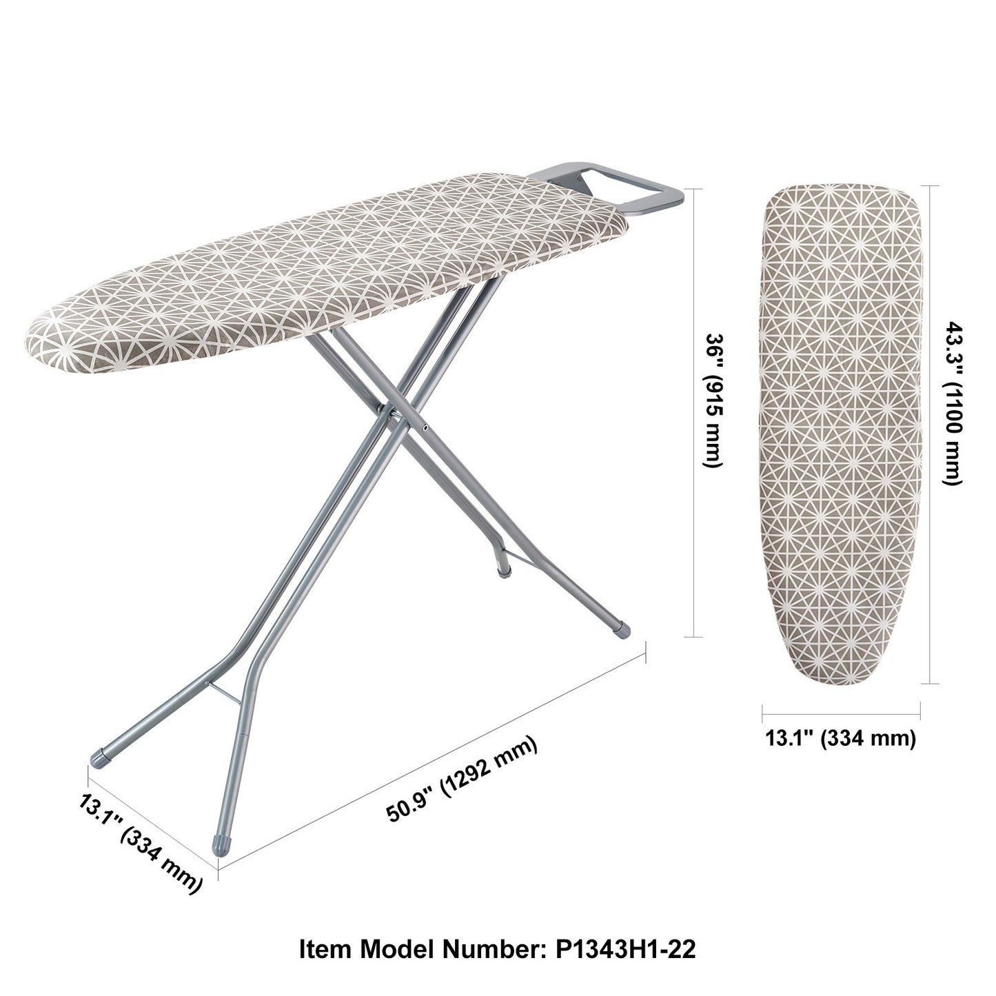 US Local VEVOR Ironing Board With Large 51 X 13 Ironing Surface, Thickened 4 Layers Iron Board With Heat Resistant Cover And Cotton Cover, 7 Adjustable Heights Ironing Board For Home Laundry Room Use
