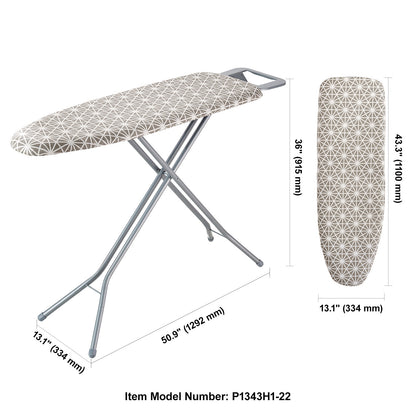 US Local VEVOR Ironing Board With Large 51 X 13 Ironing Surface, Thickened 4 Layers Iron Board With Heat Resistant Cover And Cotton Cover, 7 Adjustable Heights Ironing Board For Home Laundry Room Use
