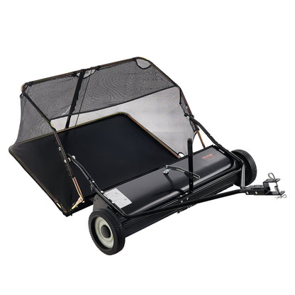 US Local VEVOR Tow-Behind Lawn Sweeper 42-inch Leaf Yard Collector 12 Cu.ft. Adjustable