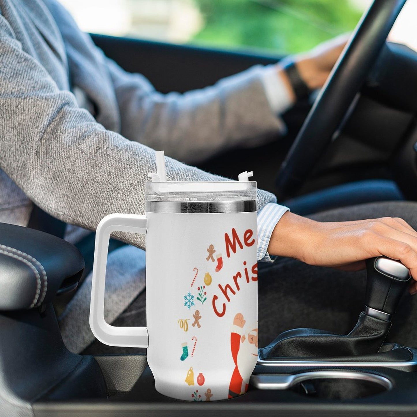 PHDT00191 POD US Local Tumbler 40 oz Large Capacity Car Cup Christmas Santa Claus Gifts