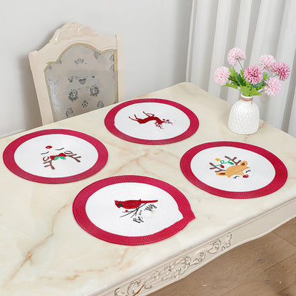 Creative Christmas PVC Embroidered Placemat