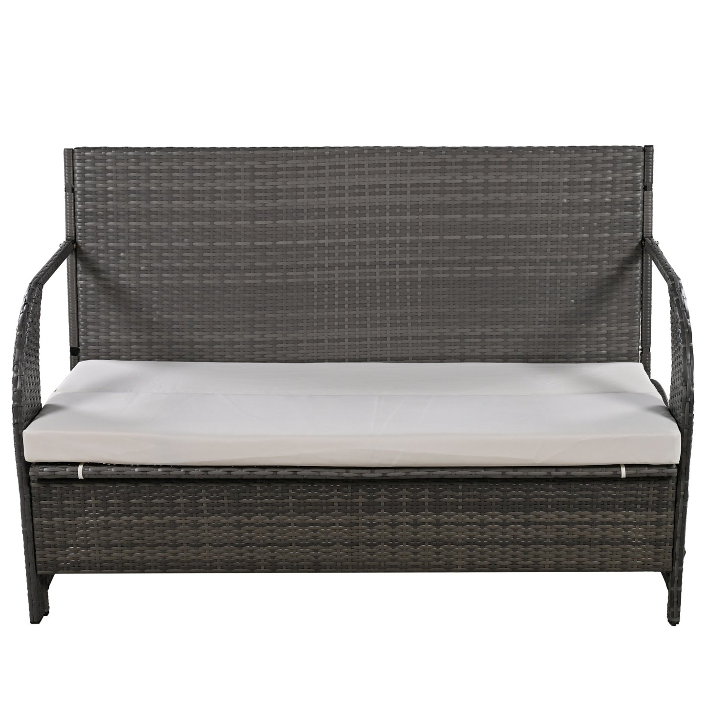 US Local U STYLE Outdoor Loveseat And Convertible To Four Seats And A Table,Suitable For Gardens And Lawns