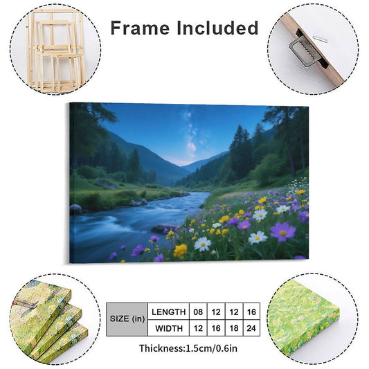 Decorative Interior Frame Painting Mountain-river-starry-summer-6