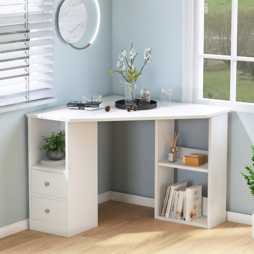UK Local L-Computer Desk Corner Computer Desk With Large Storage Space Study Desk Laptop Table For Home Office