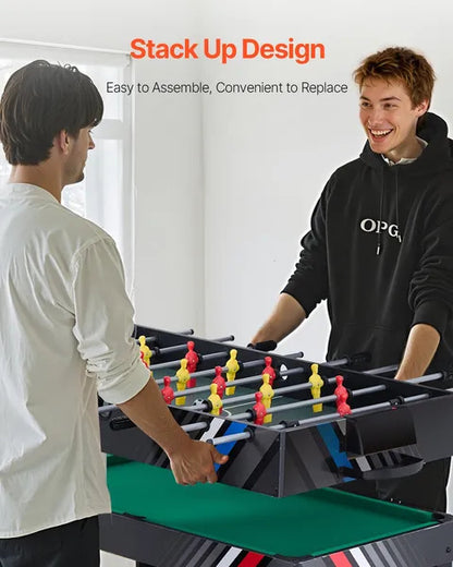 US Local 4-in-1 Combo Game Table Set, Air Hockey Table, Multi Combination Table With Air Hockey, Pool Billiard, Foosball, Ping Pong, Pushers & Pucks, Sports Arcade Table For Family Game Room Office