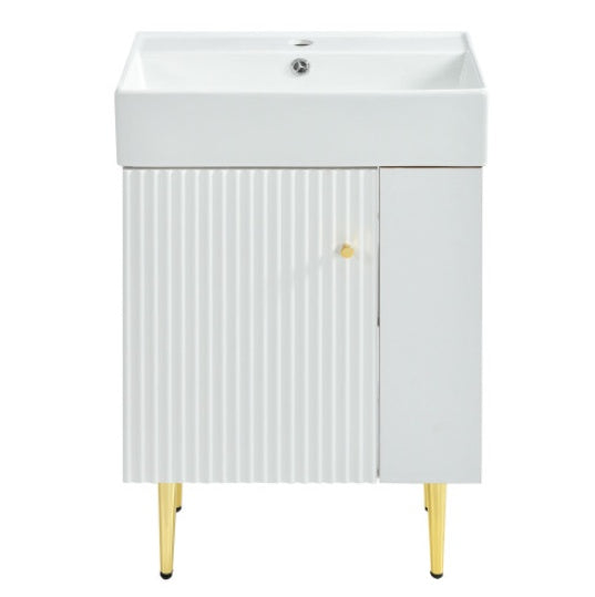 US Local 21.6 Inch White Bathroom Vanity