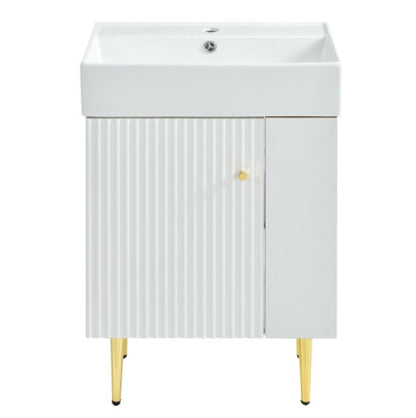 US Local 21.6 Inch White Bathroom Vanity