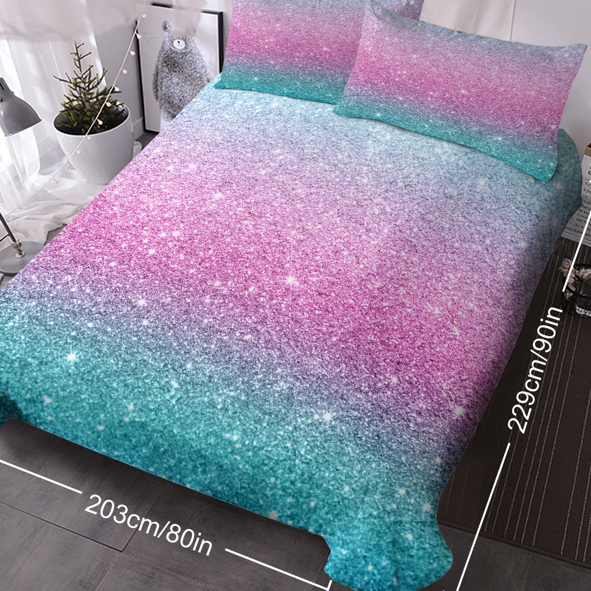 US Local 3 PCS Ultra Soft Duvet Cover Set For Comforter Star Bedding Set Full Queen King Size