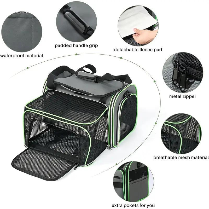 US Local Expandable, Foldable, Portable Pet Carrier With Wheels And Six Sides For Cats And Small Dogs.