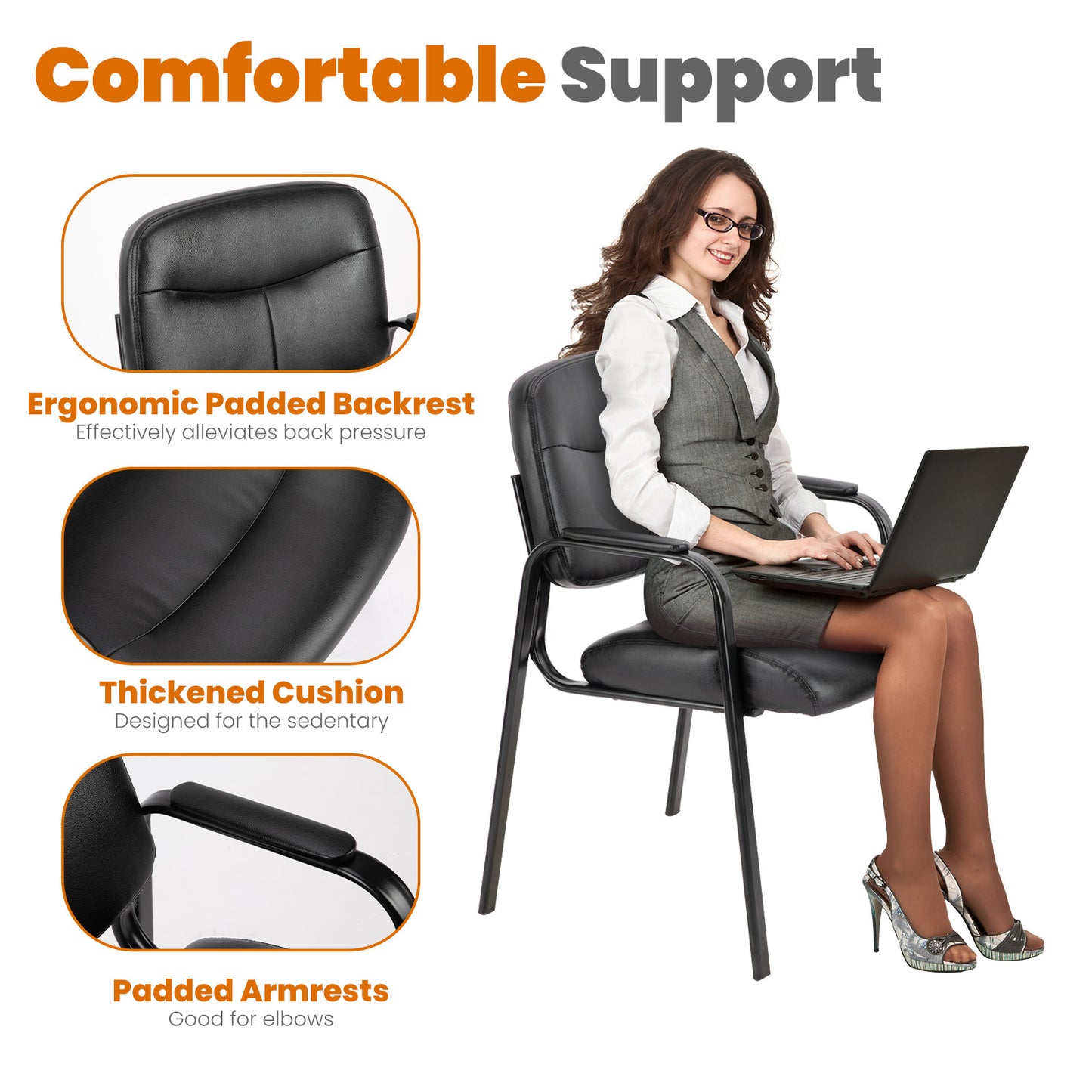 US Local Leather Conference Room Chairs With Padded Arms,eception Chairs,Office Guest Chairs