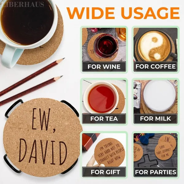 US Local Cork Coasters For Drinks Coasters Set Of 6 With Holder Funny Coasters For Adults Cup Coasters For Coffee Table Home Bar Wedding Absorbent Coasters Mat Cups Cool Decor Unique Coaster Gift