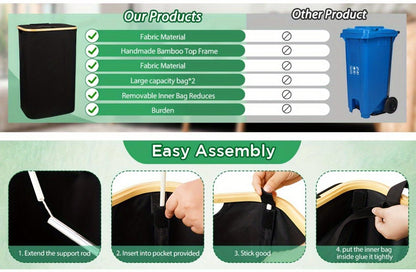 US Local Kitchen  Recyclable Trash Can 26 Gallons Removable Reusable Inner Bag With Lid Bottle Plastic Waste Kitchen Trash Can