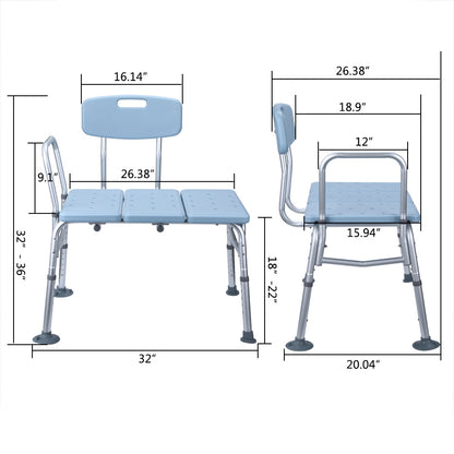 US Local 1.35MM THREE-PIECE BATH CHAIR CST-3062-BLUE