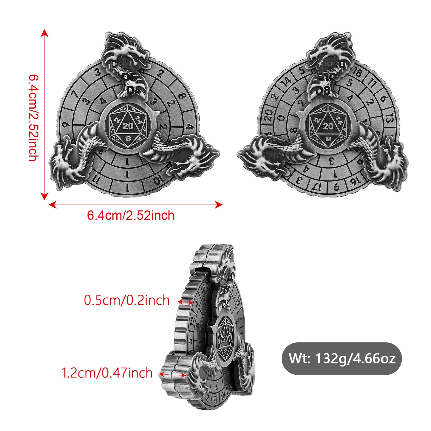 US Local Retro Fantasy Style Turntable Dice Gift Box Set, Essential Creative Accessories For Board Games, Multi-faceted RPG Dice And Circular Scale Design - Advanced Tabletop Game Accessories And Collectibles