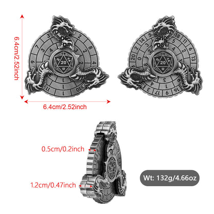 US Local Retro Fantasy Style Turntable Dice Gift Box Set, Essential Creative Accessories For Board Games, Multi-faceted RPG Dice And Circular Scale Design - Advanced Tabletop Game Accessories And Collectibles