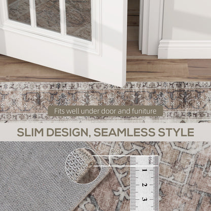 8x10 Area Rug, Vintage Machine Washable Rug, Non-Slip Floor Carpet For Living Room, Bedroom, Dining Room,brown