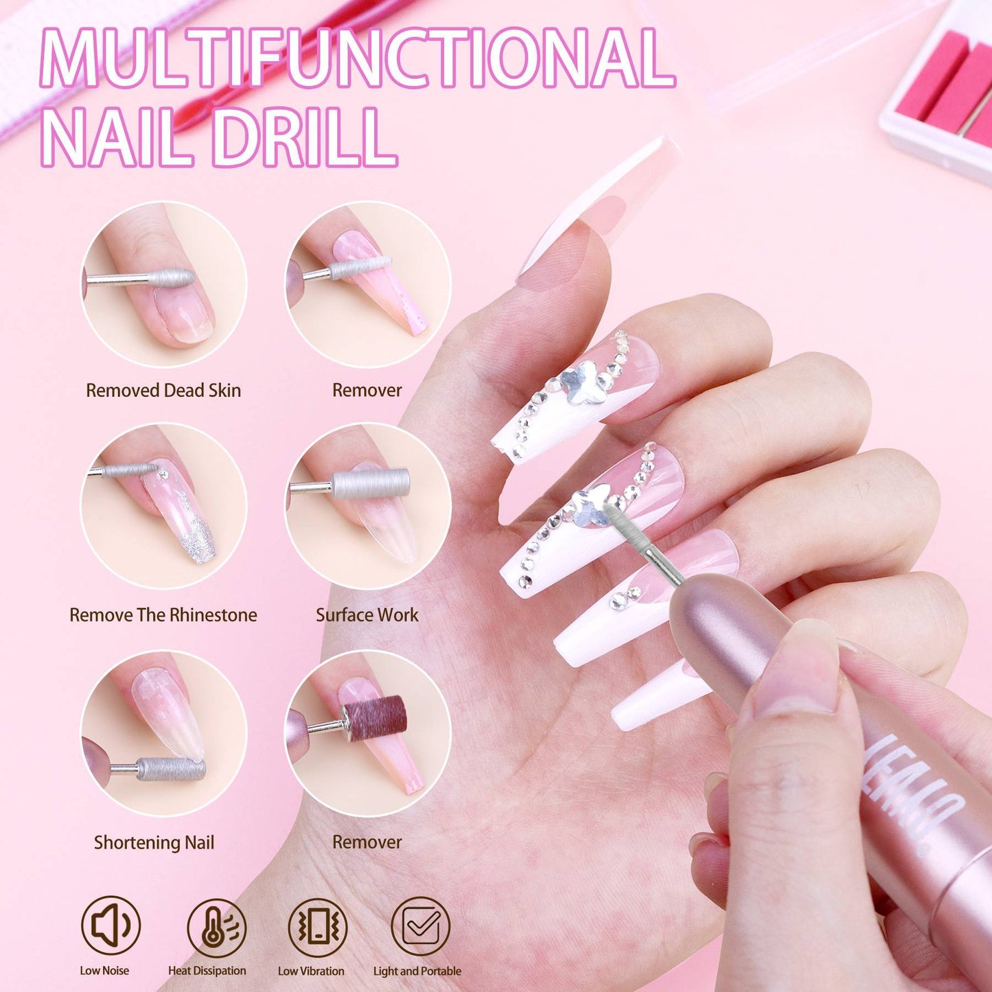 US Local Acrylic Nail Kit With Nail Drill And UV Light,Professional Nail Kit Acrylic Set