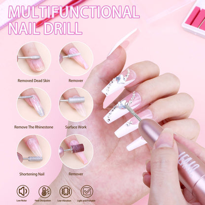 US Local Acrylic Nail Kit With Nail Drill And UV Light,Professional Nail Kit Acrylic Set