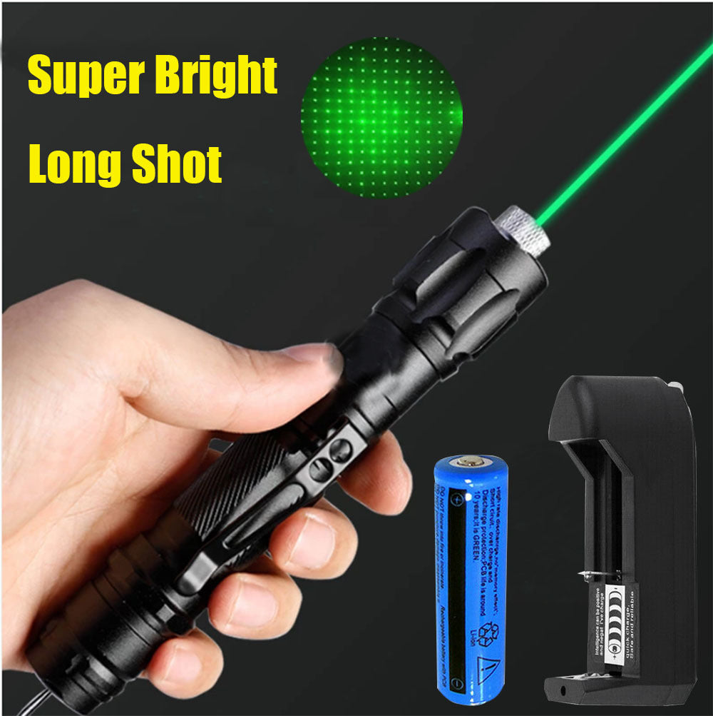 US Local Green Laser Pointer USB Rechargeable Pen LED Flashlight Torch Visible Beam Lazer