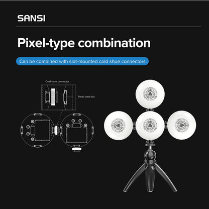 US Local SANSI Portable Rechargeable Fill Light, 8.6W Selfie & Video Light With 9 Color Temperatures & 5 Brightness Levels For Phone, Camera, Laptop, Makeup, Video Calls, Camping
