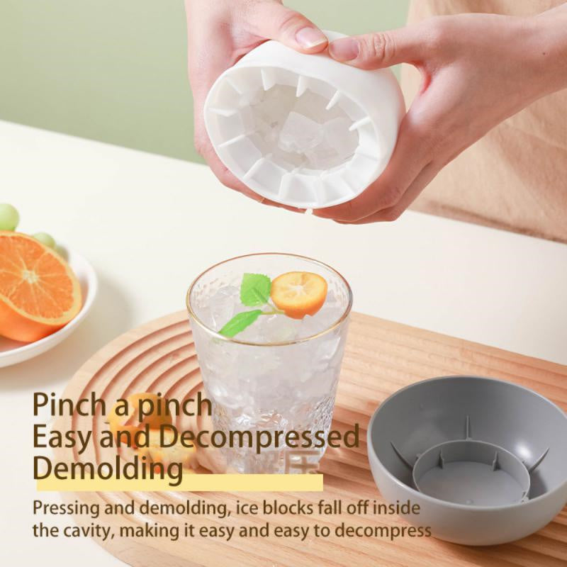 USA Local Ice Block Mold Silicone Mushroom Ice Cup Frozen Refrigerator Ice Grid Box Durable Easy Demould Bucket Homemade Crushed Ice Maker Ktichen Gadgets