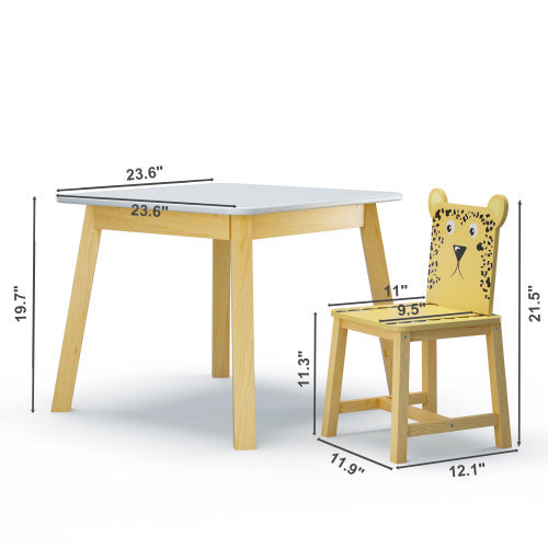 US Local Solid Wood Children's Table And Chair 5-piece Set