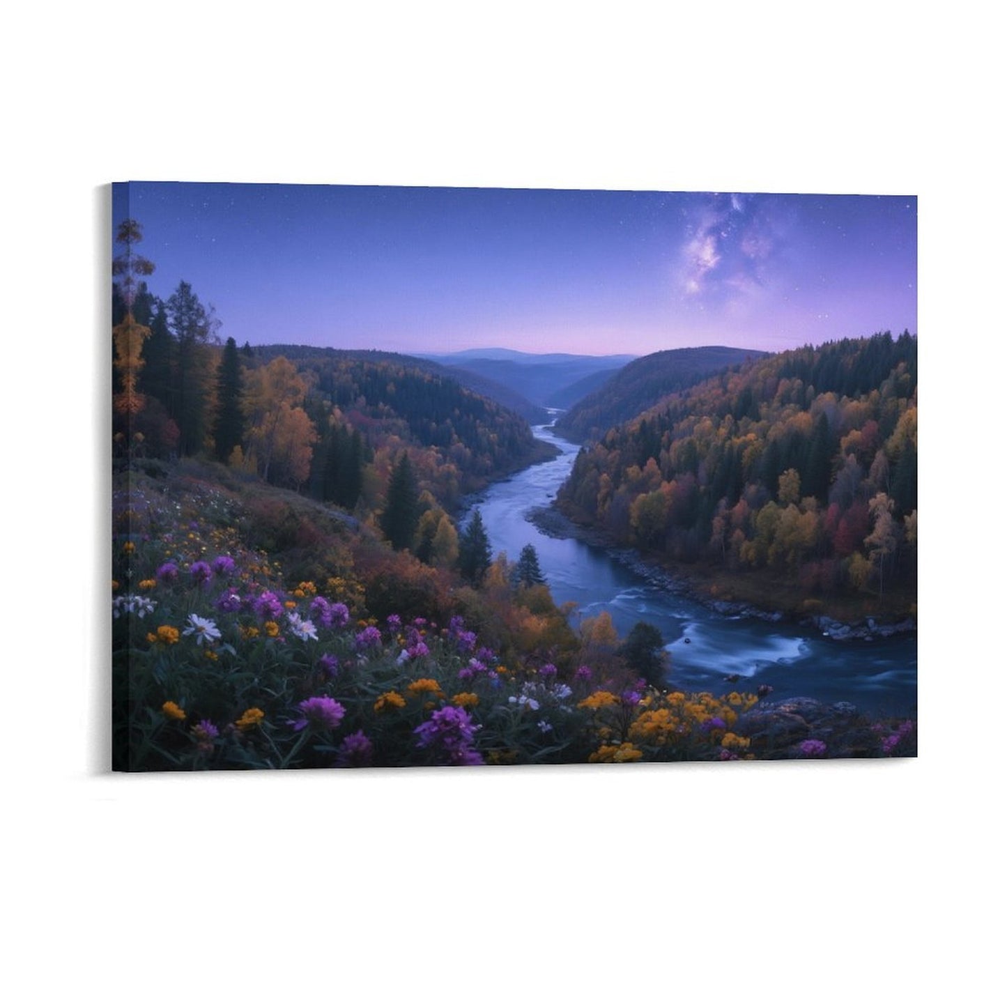 Decorative Interior Frame Painting Mountain-river-starry-autumn-1