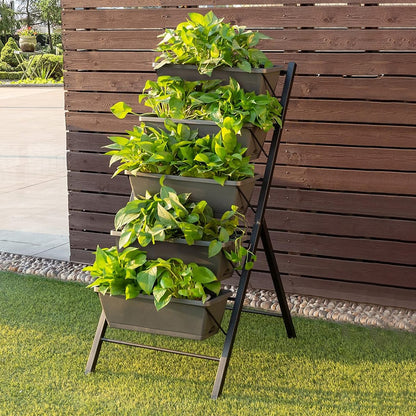 US Local 5-Tier Raised Garden Bed With Water Drainage For Flowers Vegetables