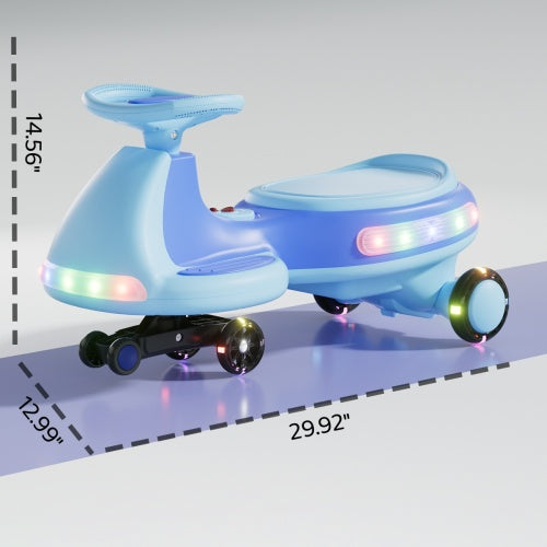 US Local Kids Electric Ride On Car 12V  Electric Wiggle Car , LED Lights , Music,Anti-Rollover For Boys And Girls Ages 3 Indoor Outdoor