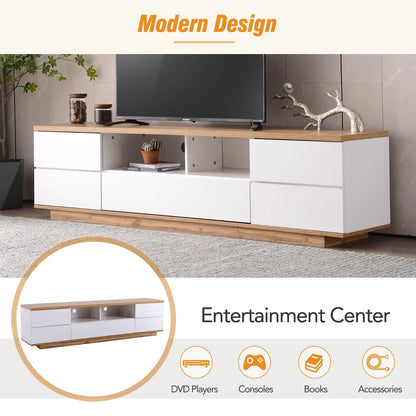 US Local Modern TV Stand For Up To 80'' TVs, Media Console With Multi-Functional Storage