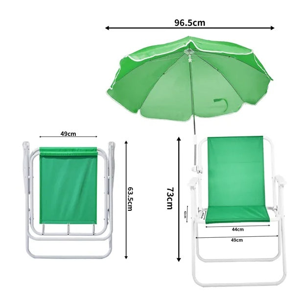 US Local Folding Beach Chair With Umbrella For Adults, Lightweight Porable Camping Chair With 265lbs Capacity For Travel Picnic Concert Outdoor Activities, Green
