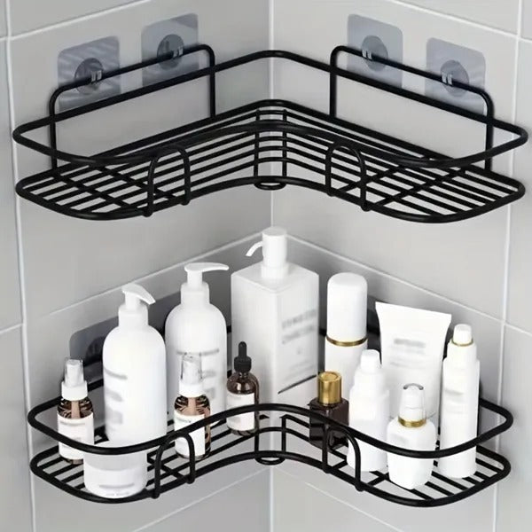 US Local 1pc Wall Mounted Bathroom Shelf, Shower Caddy Rack, No Punching Triangle Storage Rack For Bathroom Kitchen, Bathroom Accessories